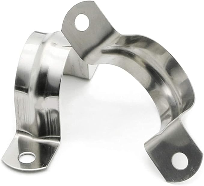 50 Pcs 1inch Rigid Pipe Strap, Two Hole Stainless Steel Strap U Bracket - Image 3