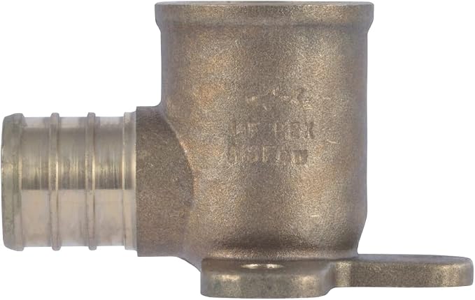 SharkBite 3/4 PEX Pipe x 1/2 Inch FNPT Crimp 90 Degree Drop Ear Elbow, Brass by SharkBite