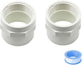 2PCS 1-1/2 Inch Female Thread White PVC Fittings 2-Way PVC Pipe Coupling by HayEastdor