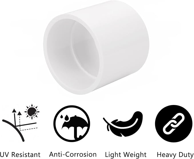 6Pack 2" PVC Pipe Coupling Adapter Pipe Fittings Contractor Pack Schedule 40 - Image 3