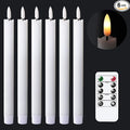 GenSwin Flameless Taper Candles LED Battery Operated Remote Timer White | LED by GenSwin