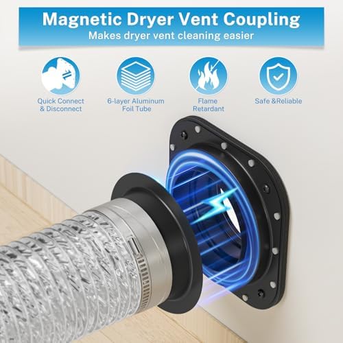 Hon&Guan Magnetic Dryer Vent Coupling Connector Kit DV180 – Raised Inner Ring - Image 2