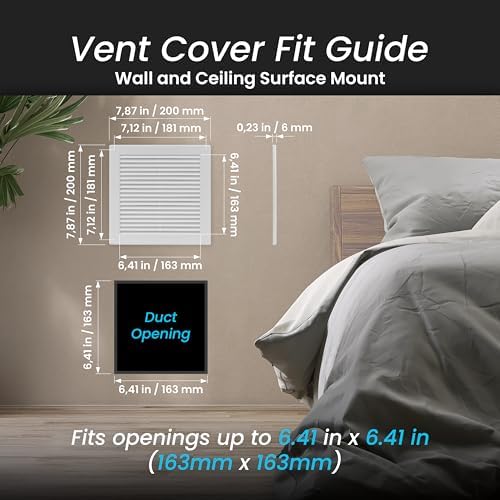 Repa Market 8 x 8 Inch White Square Air Vent Cover - Image 2
