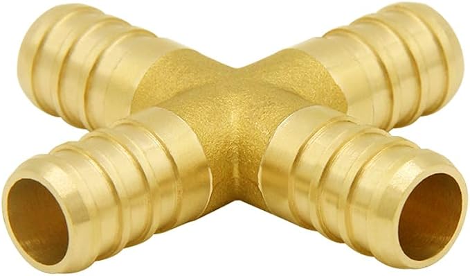 Hooshing 1/2 Inch Pex Fitting 4 Ways Brass Crimp Pipe Fitting - Image 5