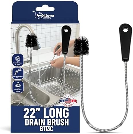 22" Long Sink Drain Brush – Slim Snake Hair Clog Remover Tool by THEFRYOILSAVERCOMPANY
