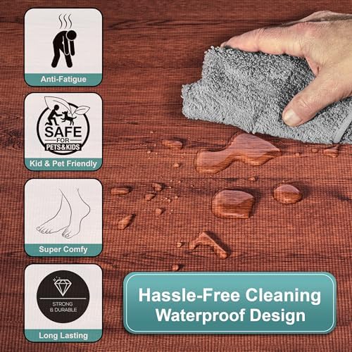 Sorbus Wood Grain Floor Tiles Foam Mat EVA Interlocking Mats Tile 3/8-Inch - Image 6
