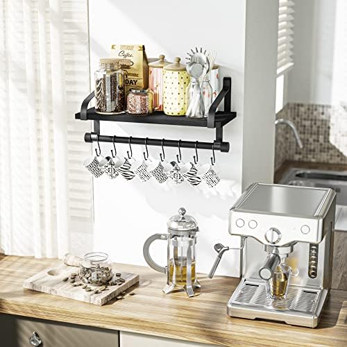 Love-KANKEI 17.3" Floating Wall Shelf Solid Wood/Bracket, Coffee Bar - Image 2