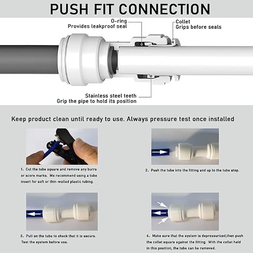 Malida 3/8"Tube OD to 3/8" Tube OD push fit straight quick connect - Image 4