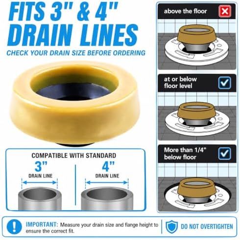 MENNTY Extra Thick Toilet Wax Ring Kit Universal Fit - Image 5