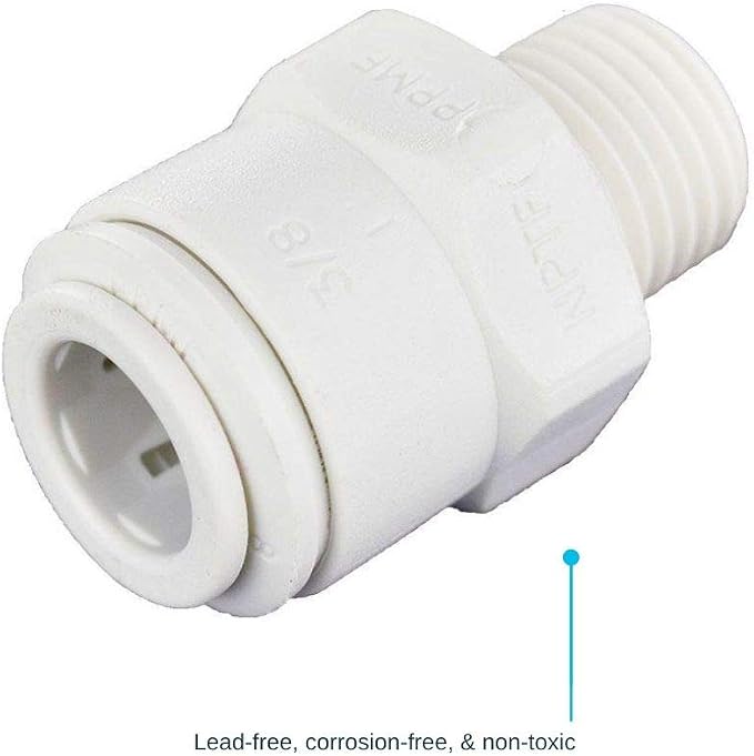 John Guest 3/8 Inch OD x 1/4 Inch NPT Male Connector, Push to Connect Plastic - Image 3