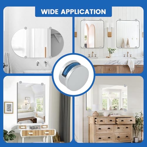 8 Pack Frameless Mirror Mounting Hardware Kit, Zinc Alloy Mirror Holders - Image 7