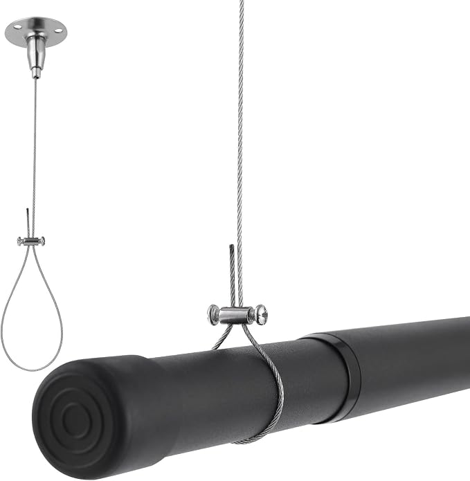 Supforce Ceiling Support for Closet Rod, Stainless Steel Wire Loop | 50 lb Load by Supforce