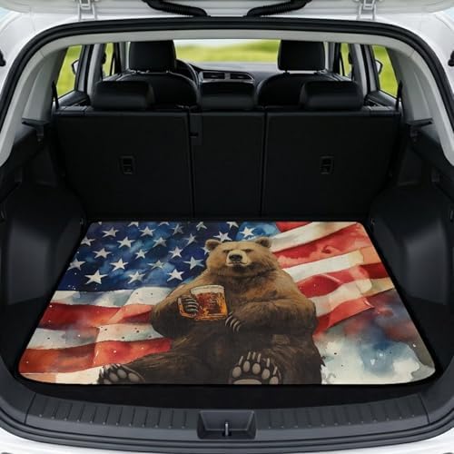 Beer Bear Heavy Duty Trunk Mat 29"x39" by Mintulipy