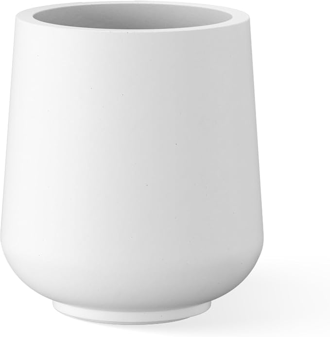 Kante White Concrete Planter 16.5" Dia All-Weather Round Large Pot | by Unknown