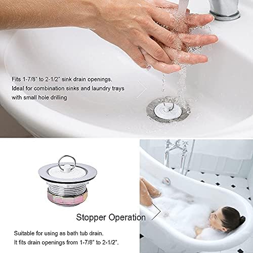 Stainless Steel Bath Tub Drain Assembly W/Wash Tray Plug - Image 3