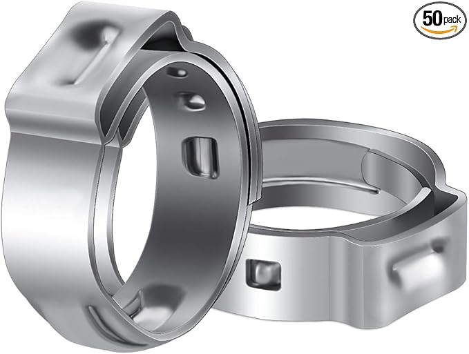 LOKMAN 50 Pack 5/8 Inch PEX Cinch Clamps, Stainless Steel Cinch Crimp Rings by LOKMAN