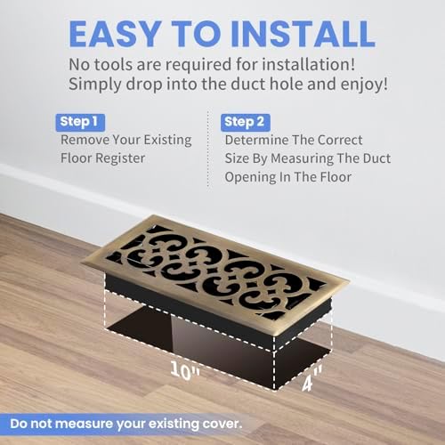 Howeall 4x10 Inches 2 Pack Heavy Duty Walkable Floor Register Easy Adjust Air - Image 6