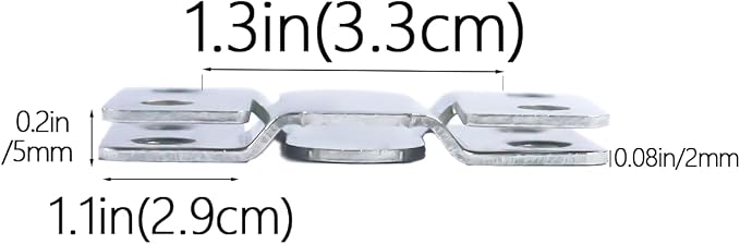 4 Pairs Stainless Steel Flush Mount Bracket Interlocking Headboard Hardware - Image 3
