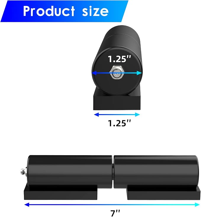 Heavy Duty Gate Hinges 7 Inches- 2 Pack Weld On Install Black Iron Barrel Hinge - Image 2