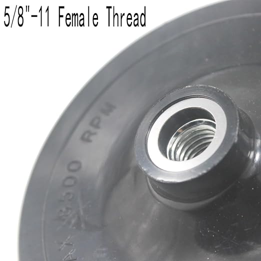 6" Backing Plates & 1/4" Connecting Rod Hex Shank | 5/8"-11 Thread, Hook & Loop - Image 3