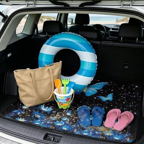 Blue Cute Butterfly Pet Friendly Trunk Mat 29"x39" - Image 2