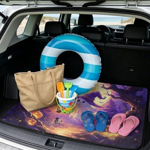 Purple Ghost Lantern All Weather Trunk Mat 29"x39" - Image 2