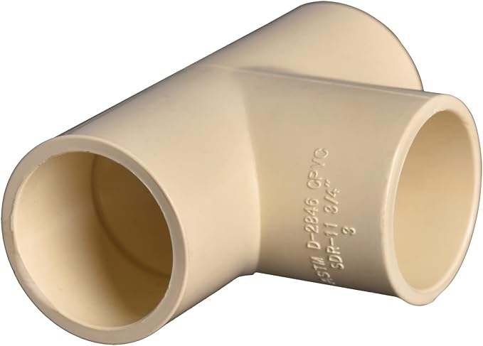 1/2" 10pcs CPVC TEE Pipe Fittings Coupling Adapter Beige | Slip to Slip to Slip - Image 3