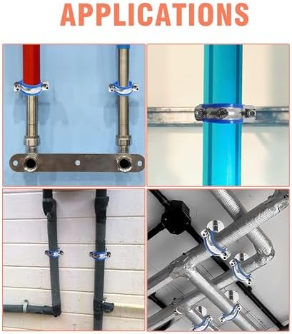 AKIHISA 2 Pcs 304 Stainless Steel Pipe Supports, Wall Mount Ceiling Mount Pipe - Image 6