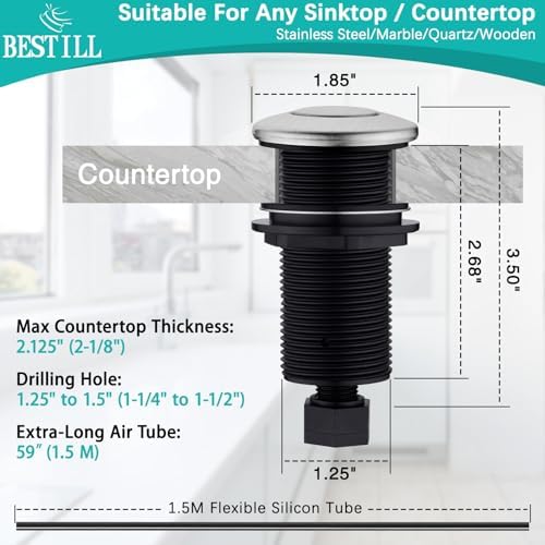 BESTILL Sink Top Garbage Disposal Air Switch Button - Image 4