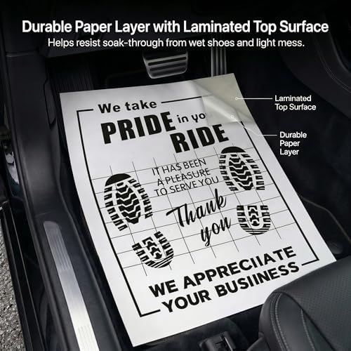 Disposable Paper Car Floor Mats, 20 x 16 inch, Single-Side Laminated Surface - Image 4