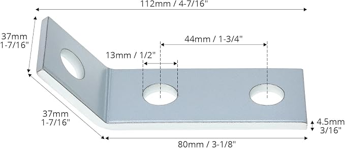 QWORK 12 Pack 135° Inside Angle Brackets – 3-Hole Connectors - Image 3