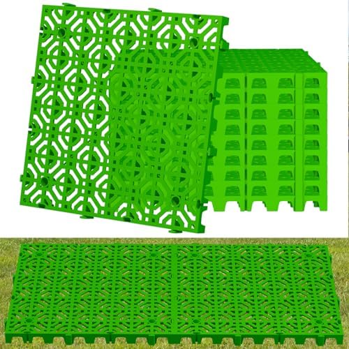 10 Pcs 15.7" x 15.7" Heavy Duty Ground Protection Mats, Interlocking Non-Slip by Nalwort
