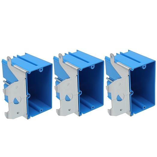 PVC Blue Adjustable Electrical Box Outlet, 3 Pack | 21Cu.inSingle-Gang by XGGYA