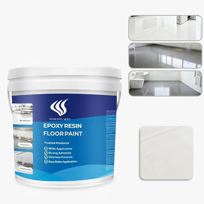 Floor Paint, Indoor Epoxy Floor Coating, 1 Gallon, Household Tile Color by SHENGWEI