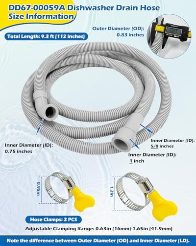 IWIWE DD67-00059A DD81-02331A Dishwasher Drain Hose - Image 2