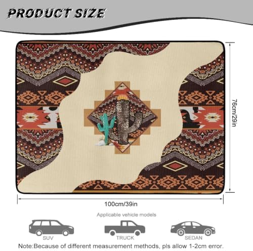 ELEQIN Southwest Cactus Aztec, Car Cargo Liner, All Weather Heavy Duty Trunk Mat - Image 7