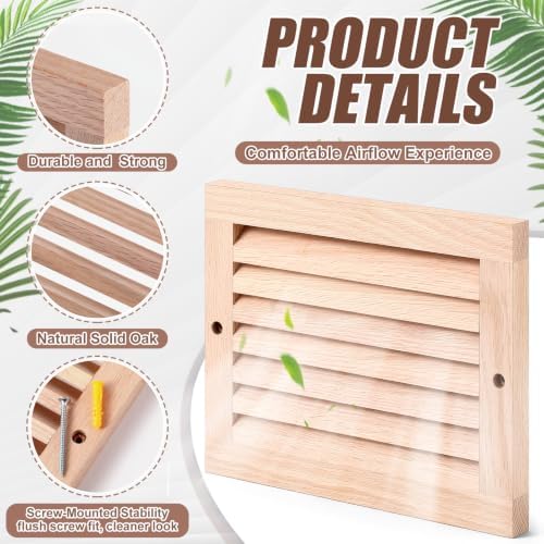 Weysat 1 Pcs 8 x 10 Inch Oak Hardwood Air Return Vent Cover - Image 3