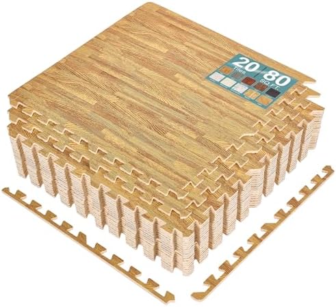 Sorbus Interlocking Wood Grain Foam Floor Tiles by Sorbus