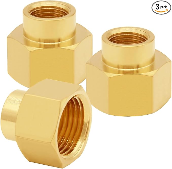 Uenede Brass 3/8" NPT Female to 1/2" NPT Female Reducer Adapter by Uenede