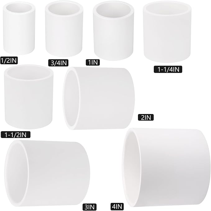 20 Pack 1/2" PVC Pipe Coupling Adapter Pipe Fitting Connector, Furniture Build - Image 4