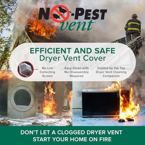 NO-PEST VENT Dual Door Dryer Vent Cover 4 Inch Outdoor, Made in USA, Highest - Image 6