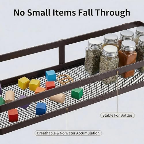 PUSDON 5-in-1 16.5" Extra Long Kitchen Organizer & Shower Caddy Set, Wall Mount - Image 4