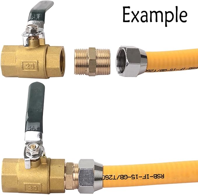 Joywayus 1/2" NPT Male Thread x 1/2" G Male Thread Brass Hex Nipple Fitting - Image 4
