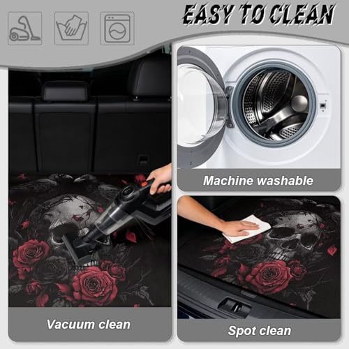Red Rose Skull Trunk Mat for Car Snow Gear Trunk Mat Universal Waterproof Cargo - Image 5