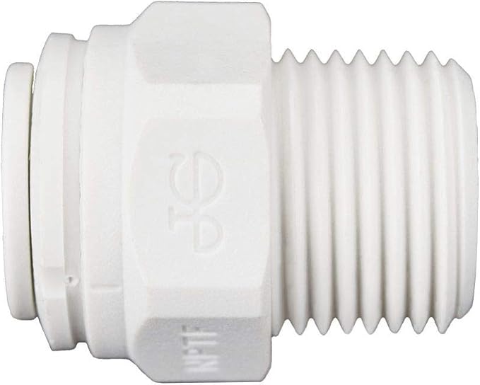 John Guest 3/8 Inch OD x 3/8 Inch NPT Straight Adapter, Push to Connect Plastic - Image 2