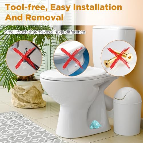 FillTouch Toilet Bolt Covers, Decorative Ceramic Caps, Turquoise Blue - Image 7