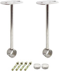 2 Pack Ceiling Mount Bracket, Stainless Steel Wardrobe Pipe Bracket Rod Holder by MetalTools