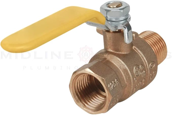 Midline Valve 822MF234-10 Premium Brass Full Port Ball Valve 1/2 in. FIP x MIP - Image 6