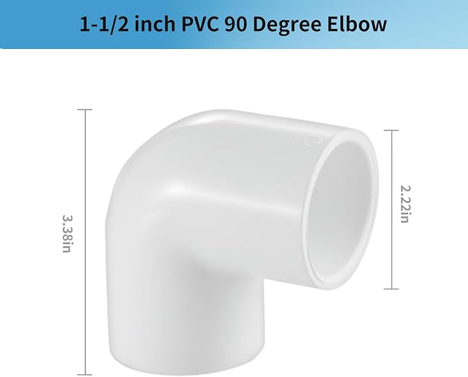 LESSO 6 Pack 1-1/2" 90 Degree PVC Elbow, 2-Way Right Angle Connectors | PVC - Image 2