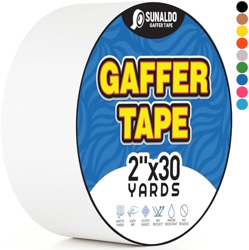 Gaffers Tape Heavy Duty, Easy Rip, No Residue | White by Unknown